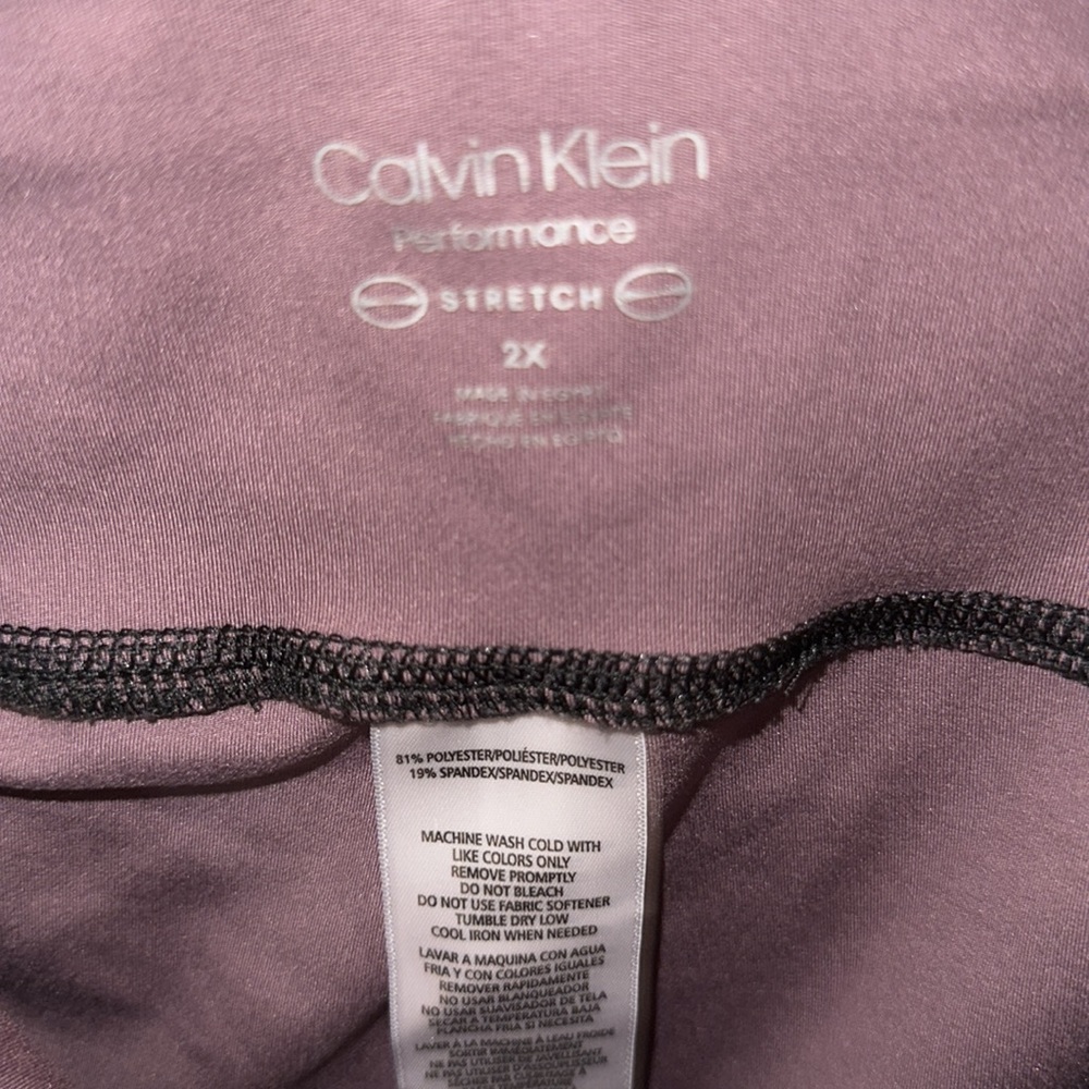 NWOT Calvin Klein performance stretch purple leopard full length leggings 2x - Picture 5 of 5